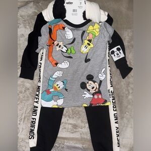 Disney Mickey & Friends Boys 3-Piece Set in Black and White